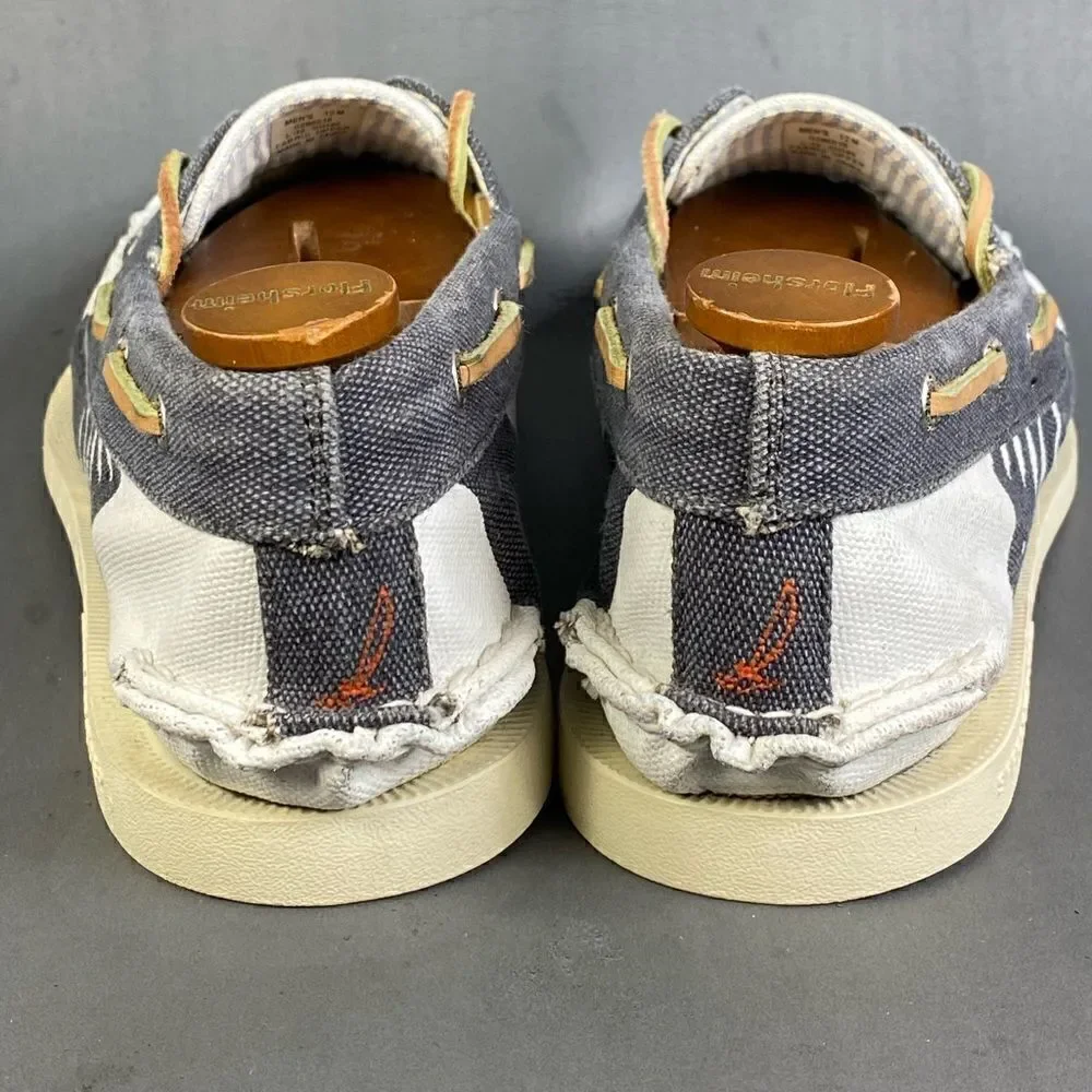 Sperry Top-Spider 2-Eye Hand Painted Rigger Navy/White boat shoes mens size 12